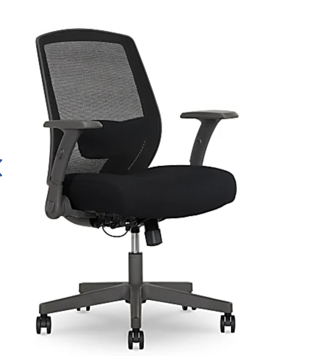 Serta Rayne Ergonomic Mesh/Fabric Mid-Back Task Chair, Black - Image 2