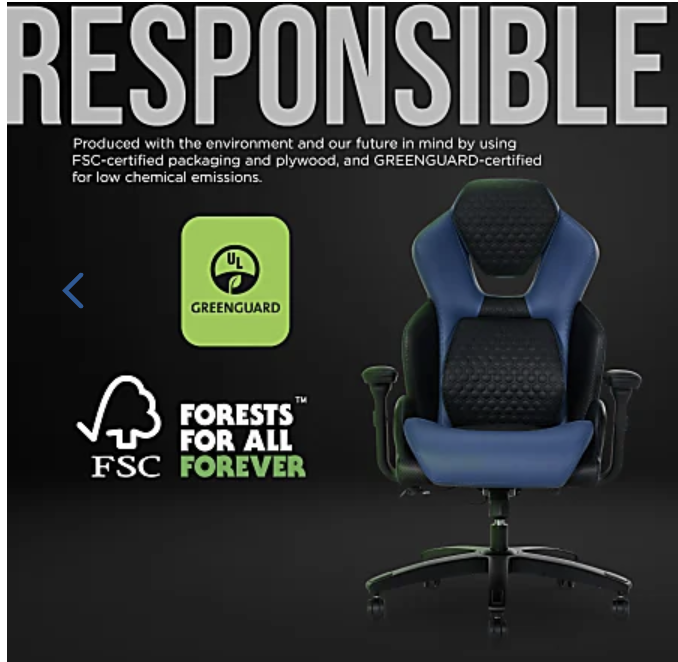 Shaquille O’Neal Sciron Big & Tall Ergonomic High-Back Vegan Leather Executive Gaming Office Chair, Blue - Image 5