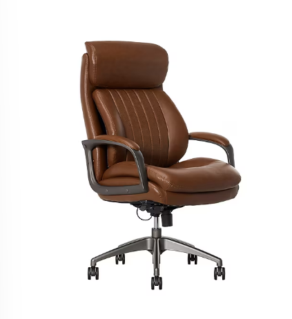 La-Z-Boy Nova Ergonomic Polyurethane Swivel Executive Chair, Cognac - Image 3