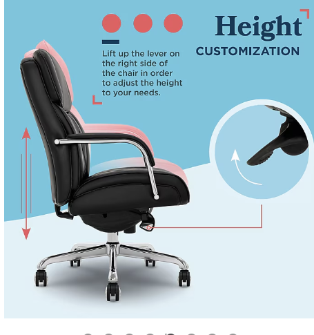 La-Z-Boy Symphony Ergonomic Bonded Leather Swivel Executive Chair, Black - Image 1