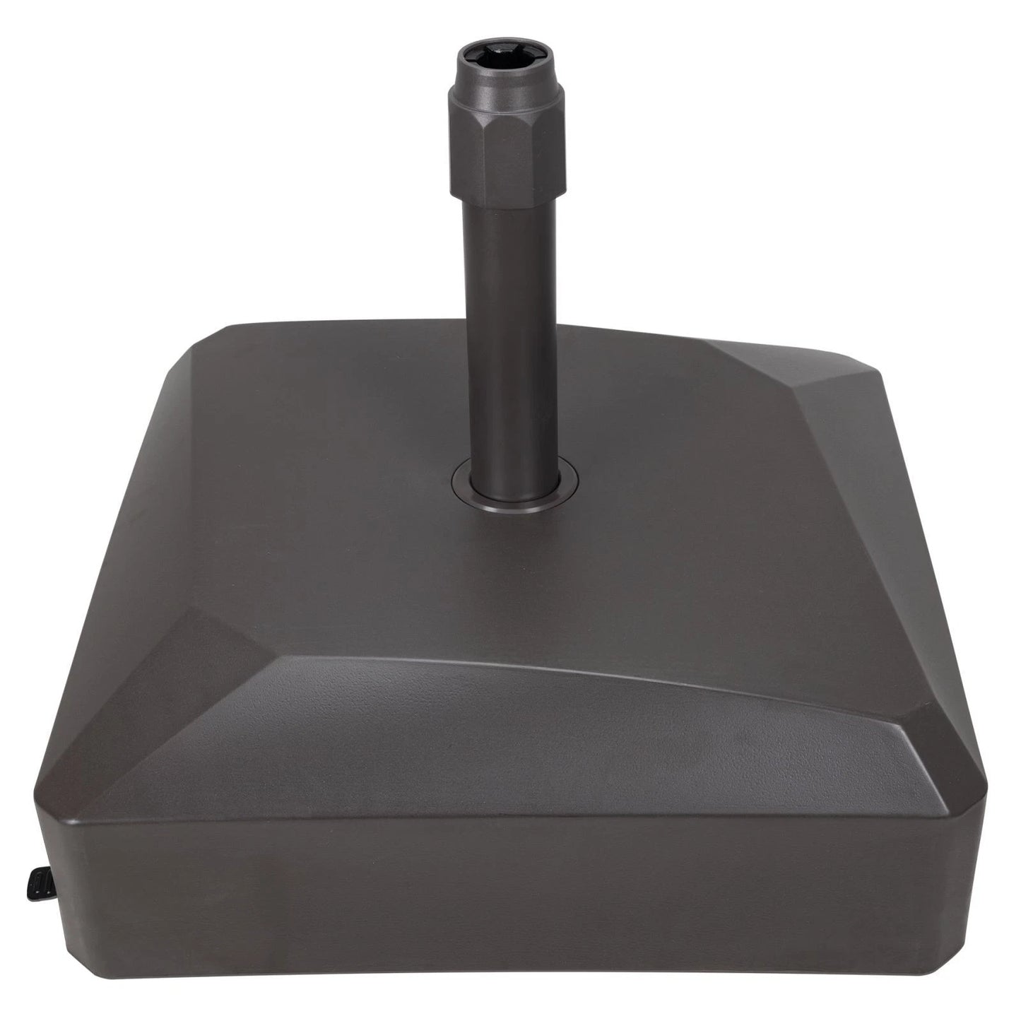 155 lbs. Fillable Capacity Plastic Mobile Patio Umbrella Base with Wheels in Brown - Image 1