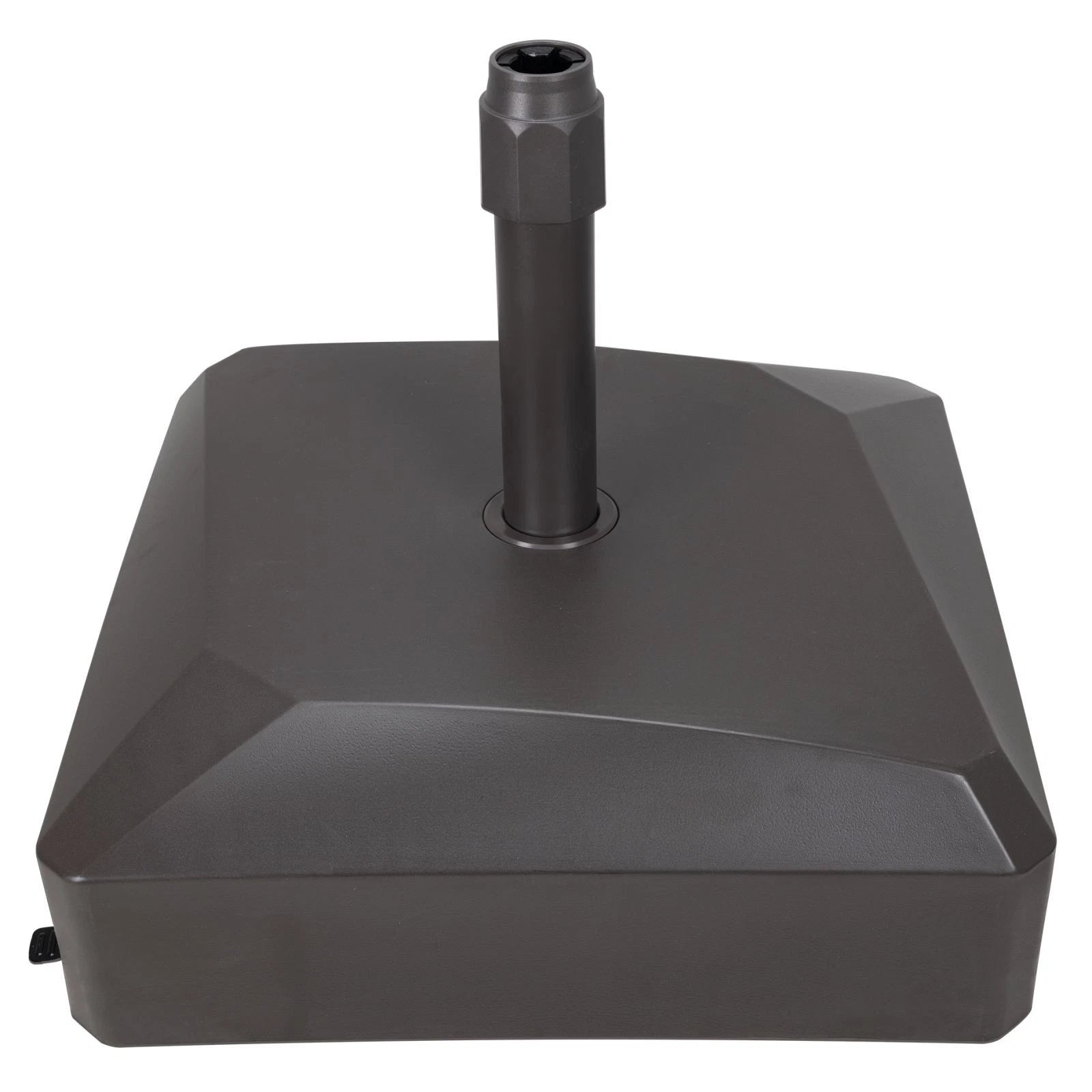155 lbs. Fillable Capacity Plastic Mobile Patio Umbrella Base with Wheels in Brown - Image 1