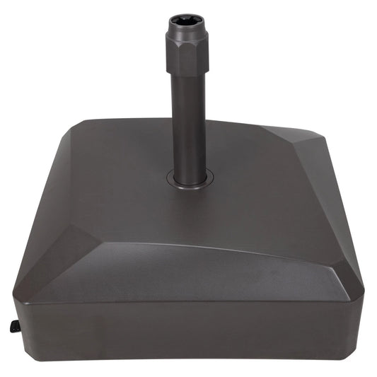 155 lbs. Fillable Capacity Plastic Mobile Patio Umbrella Base with Wheels in Brown - Image 1