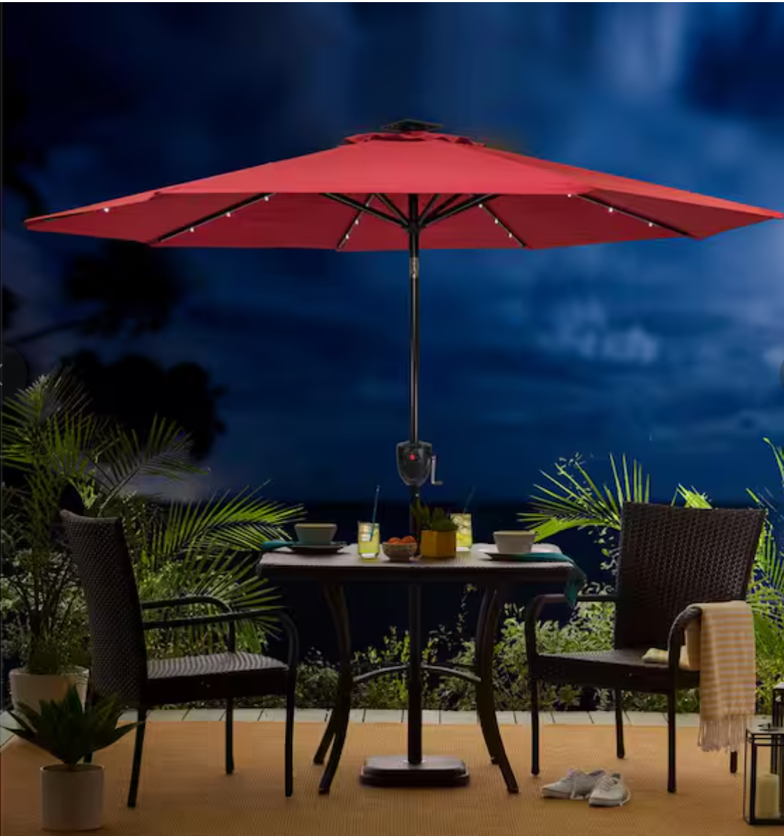 9 Ft LED Patio Umbrella with Bluetooth - Image 3