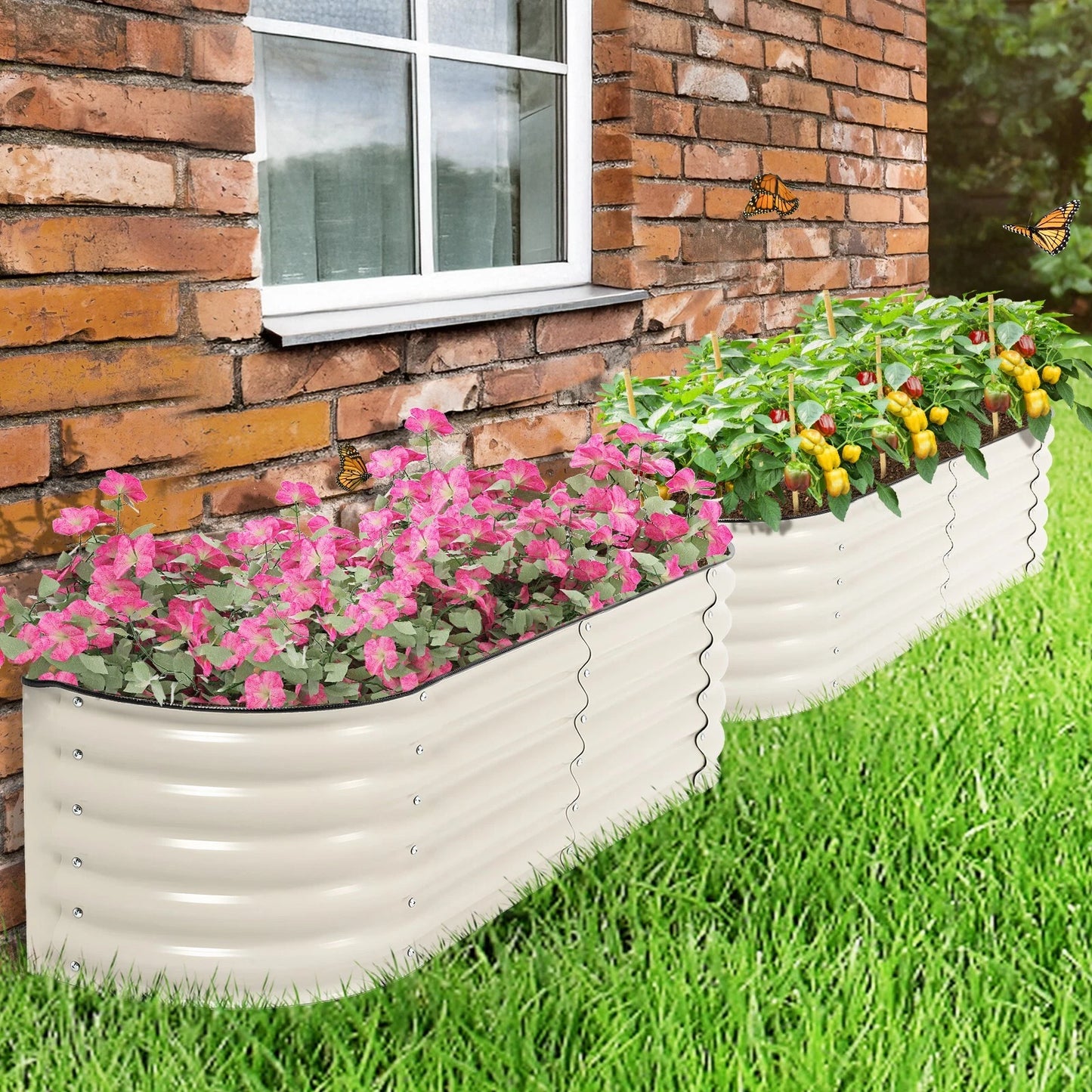 60'' x 15'' x 17''(H) Metal Raised Garden Bed Outdoor Garden Planter Box - Image 3