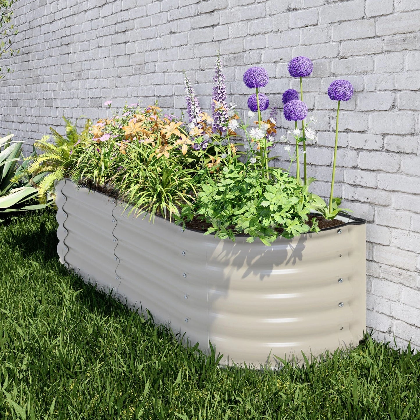 60'' x 15'' x 17''(H) Metal Raised Garden Bed Outdoor Garden Planter Box - Image 4