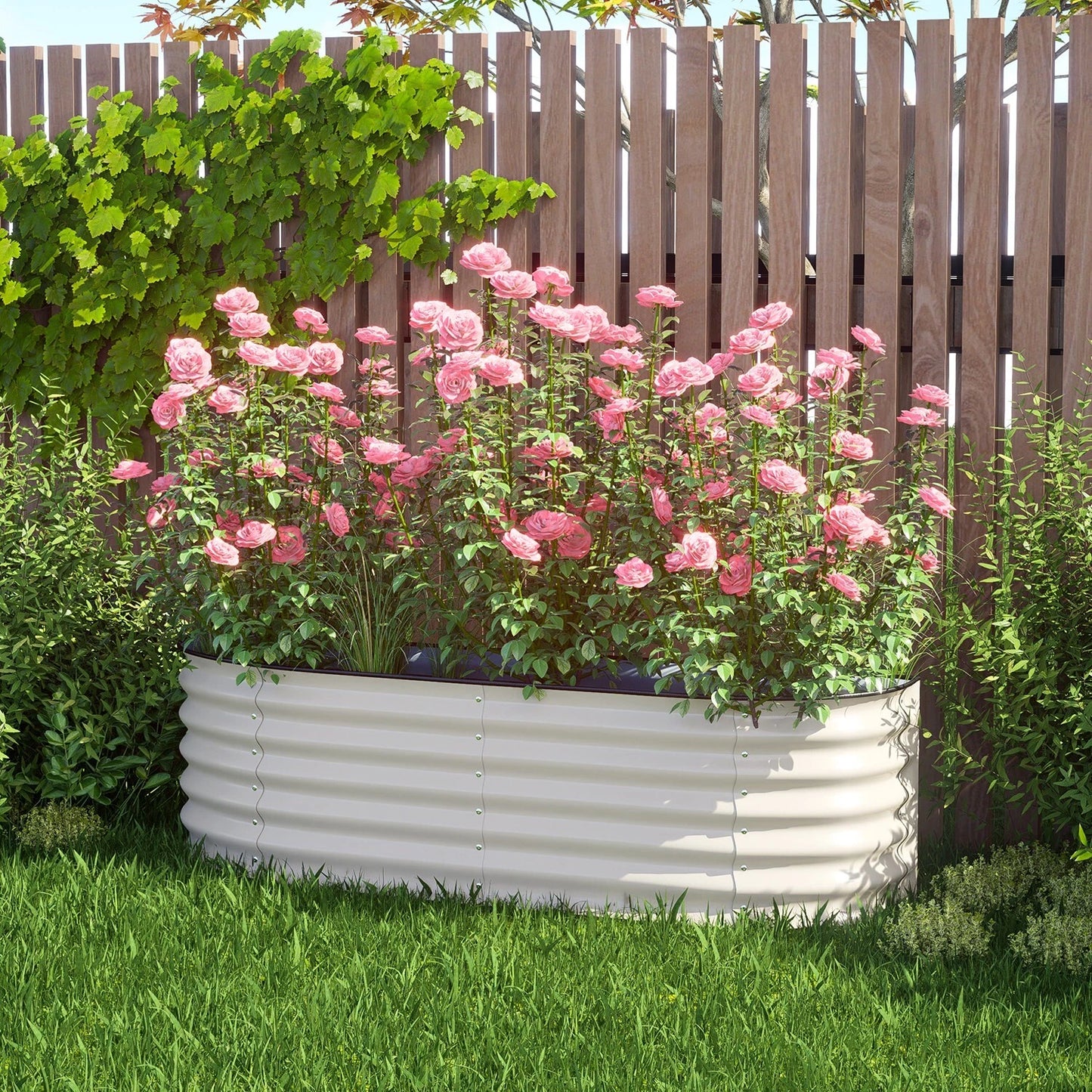 60'' x 15'' x 17''(H) Metal Raised Garden Bed Outdoor Garden Planter Box - Image 5