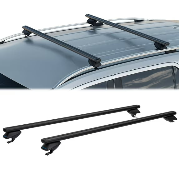 47-Inch Standard Universal Adjustable Roof Rack Cross Bars - Black - Image 2