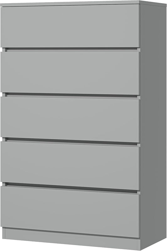 x 5 Drawer Dresser - Grey - SET OF 1 - Image 1