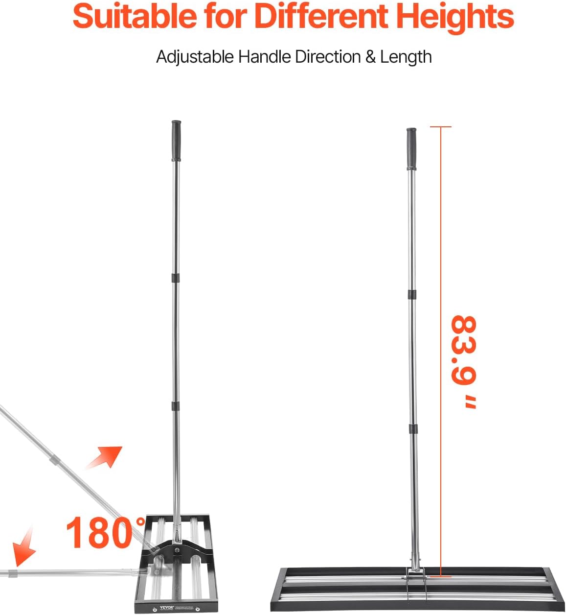 Updated Lawn Leveling Rake with Roller, 36'' x 10'' Stainless Steel Lawn Leveler - Image 3