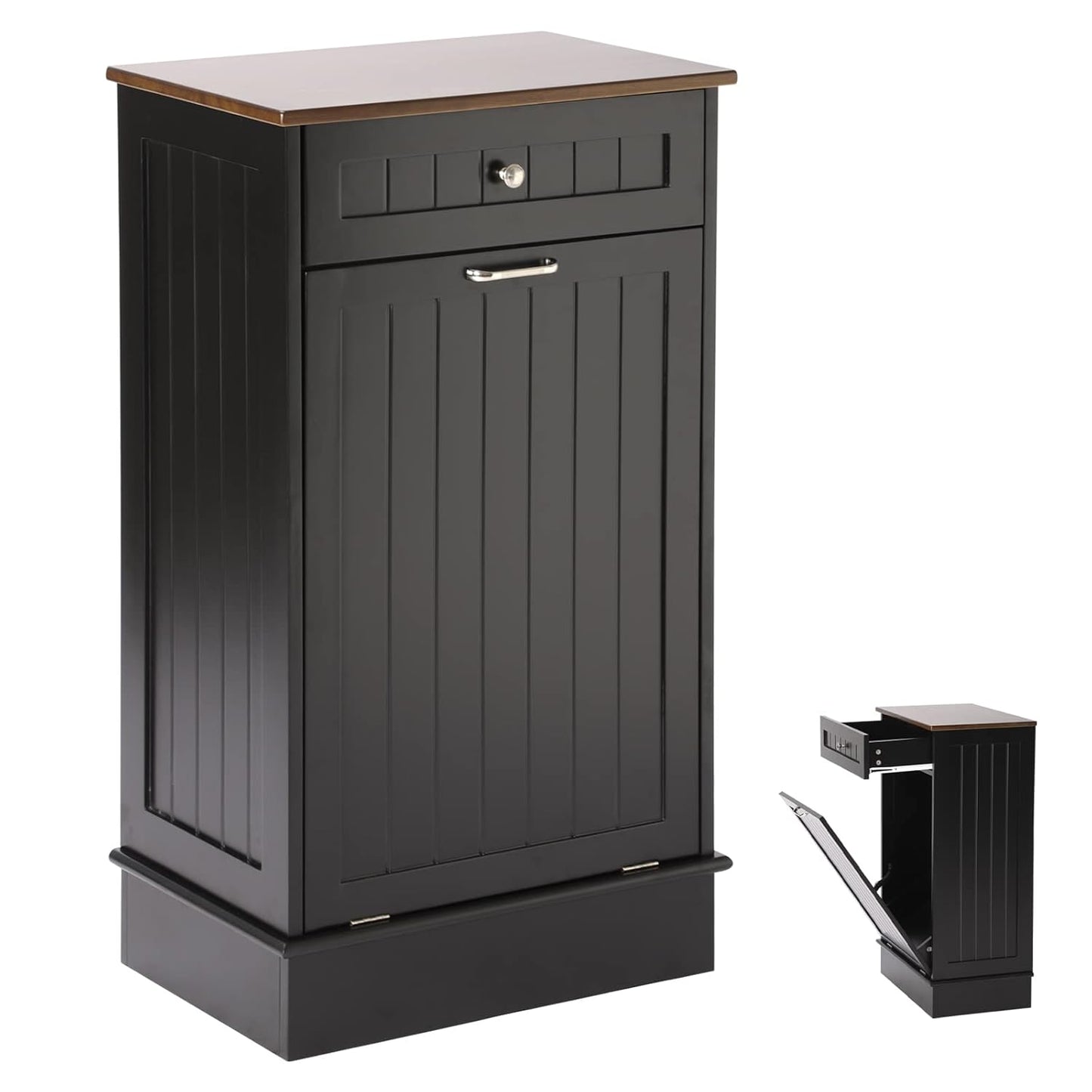 Tilt Out Single Trash Cabinet - BLACK - Image 8