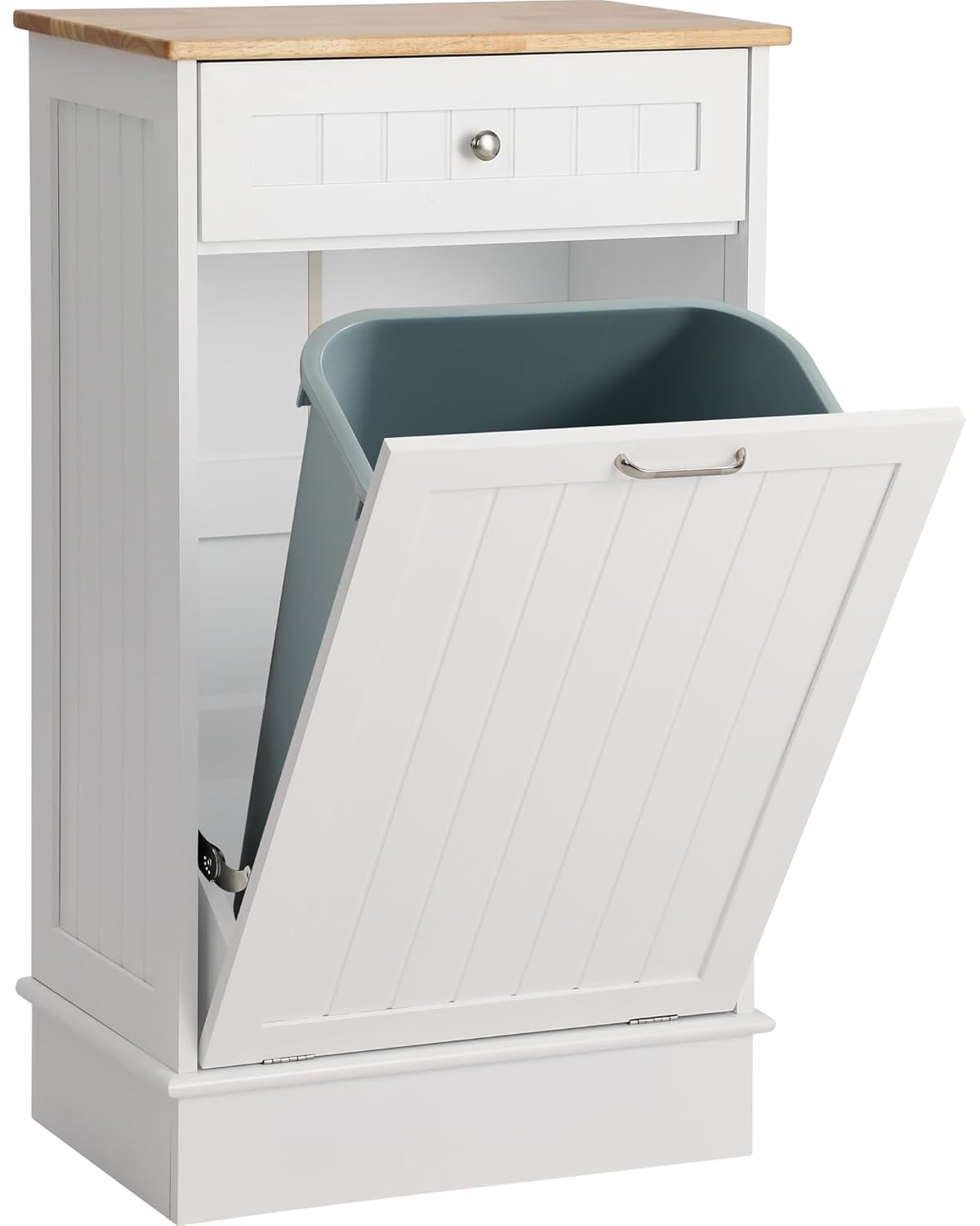 Tilt Out Single Trash Cabinet - WHITE - Image 1