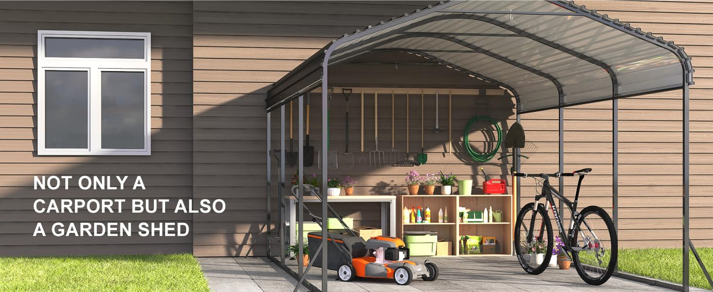 10x15 FT Heavy Duty Metal Carport Kit