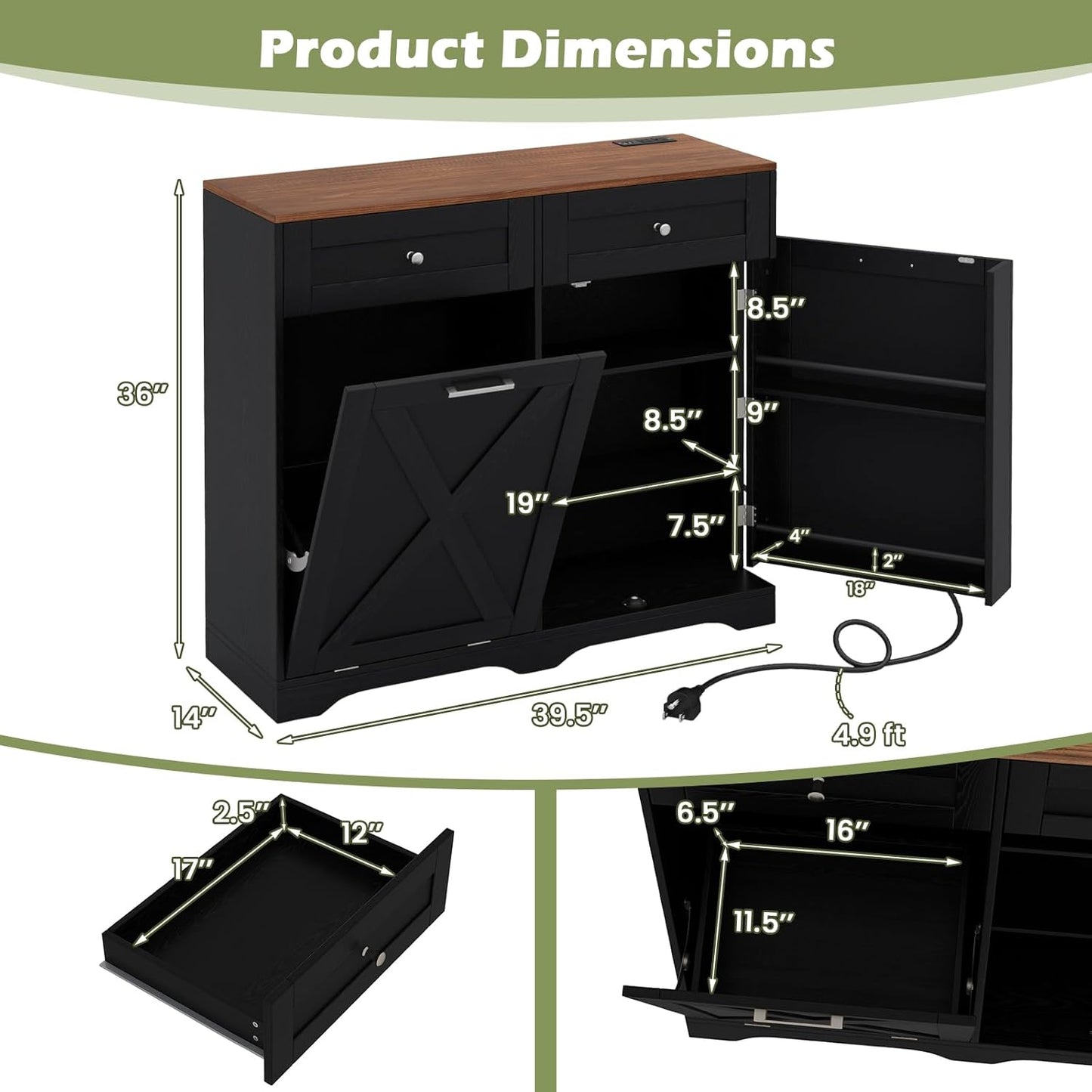 Tilt Out Trash Can Cabinet - Image 3