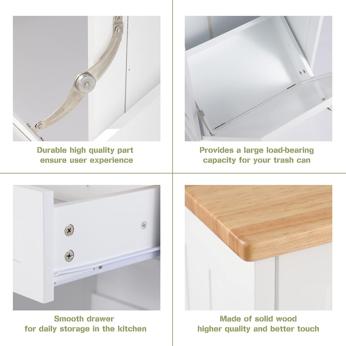 Tilt Out Single Trash Cabinet - WHITE - Image 6