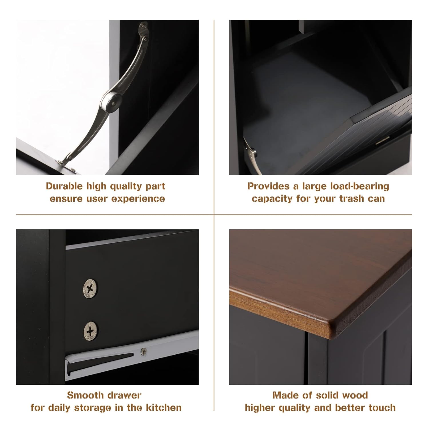 Tilt Out Single Trash Cabinet - BLACK - Image 5