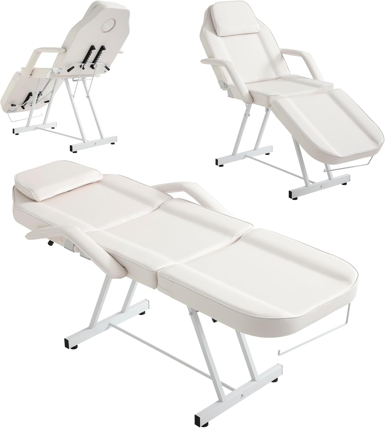 Tattoo Chair with Stool - WHITE - Image 8