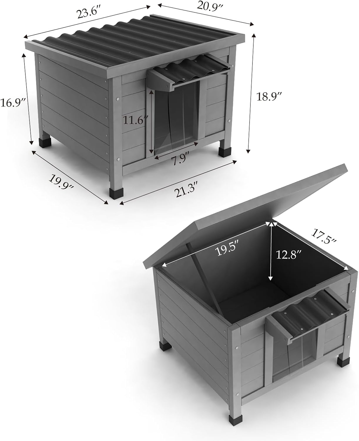 Outdoor Cat House, Insulated Feral Cat Shelter Waterproof with Raised Floor - Image 5