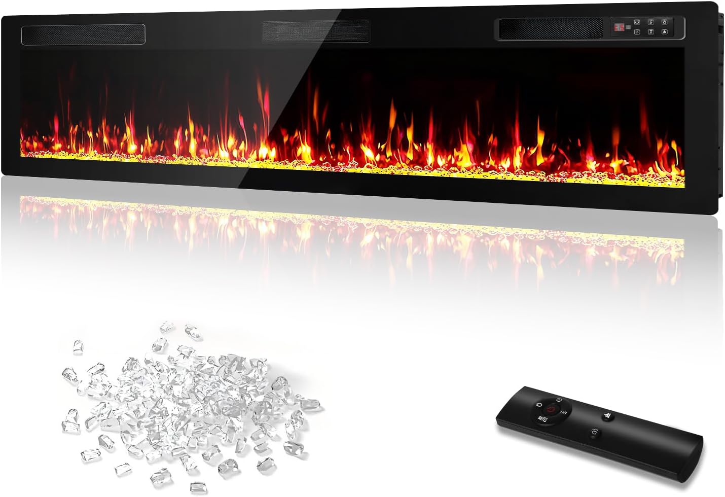 72" Electric Fireplace Narrow Frame & Wide Screen - Image 1