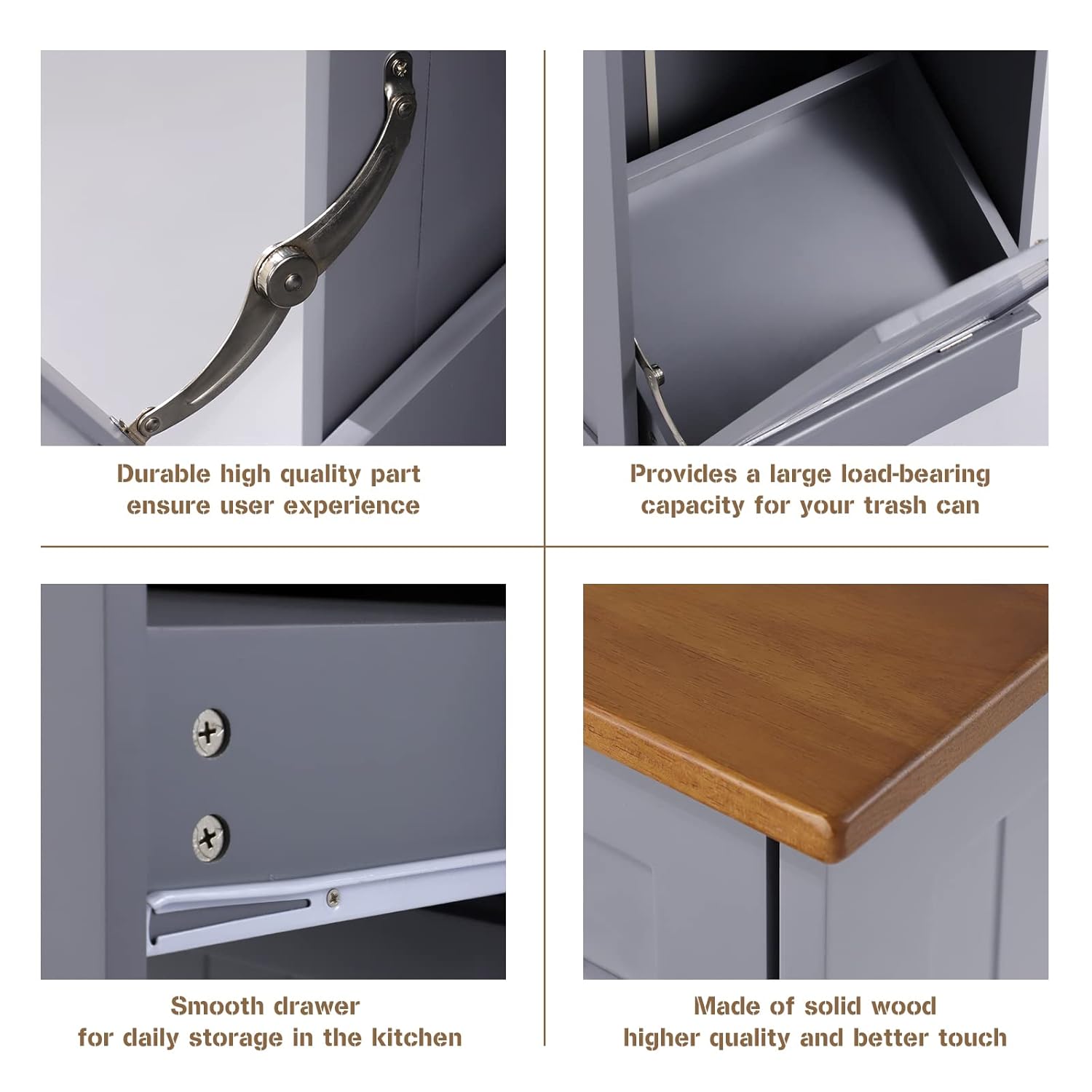 Tilt Out Single Trash Cabinet - GRAY - Image 7