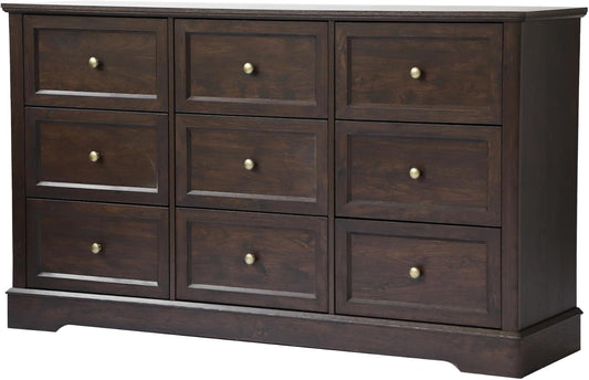Farmhouse Dresser 9 Drawer (9 Drawers, Dark Brown) - 4COD001BR - Image 1