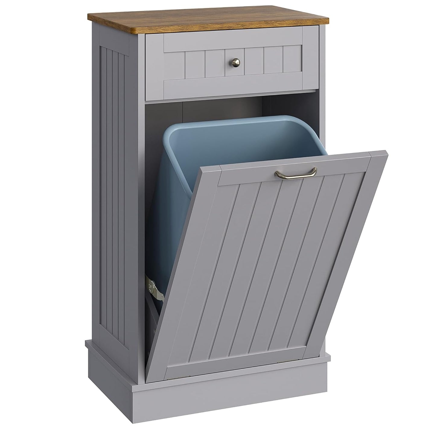 Tilt Out Trash Bin Cabinet - GRAY - Image 9