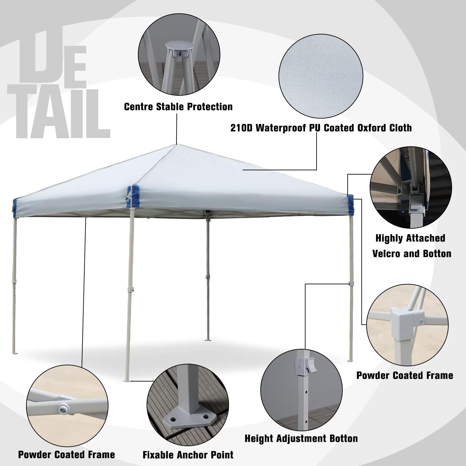 12x12 FT Pop-Up Canopy Tent with Roller Bag and Curtain - Image 5