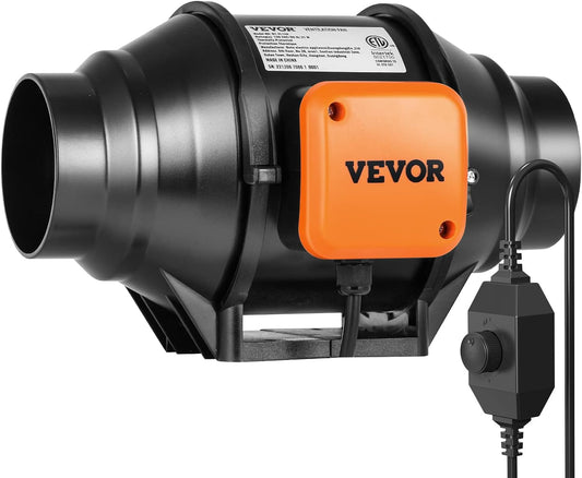 Inline Duct Fan, 4-Inch 200 CFM with Variable Speed Controller - Image 1
