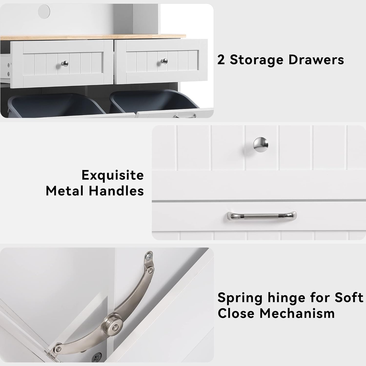 68.4" Kitchen Pantry Storage Cabinet - White - Image 4
