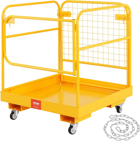 Forklift Man Basket, 36 x 36 Inches Forklift Safety Cage Work Platform - Image 1
