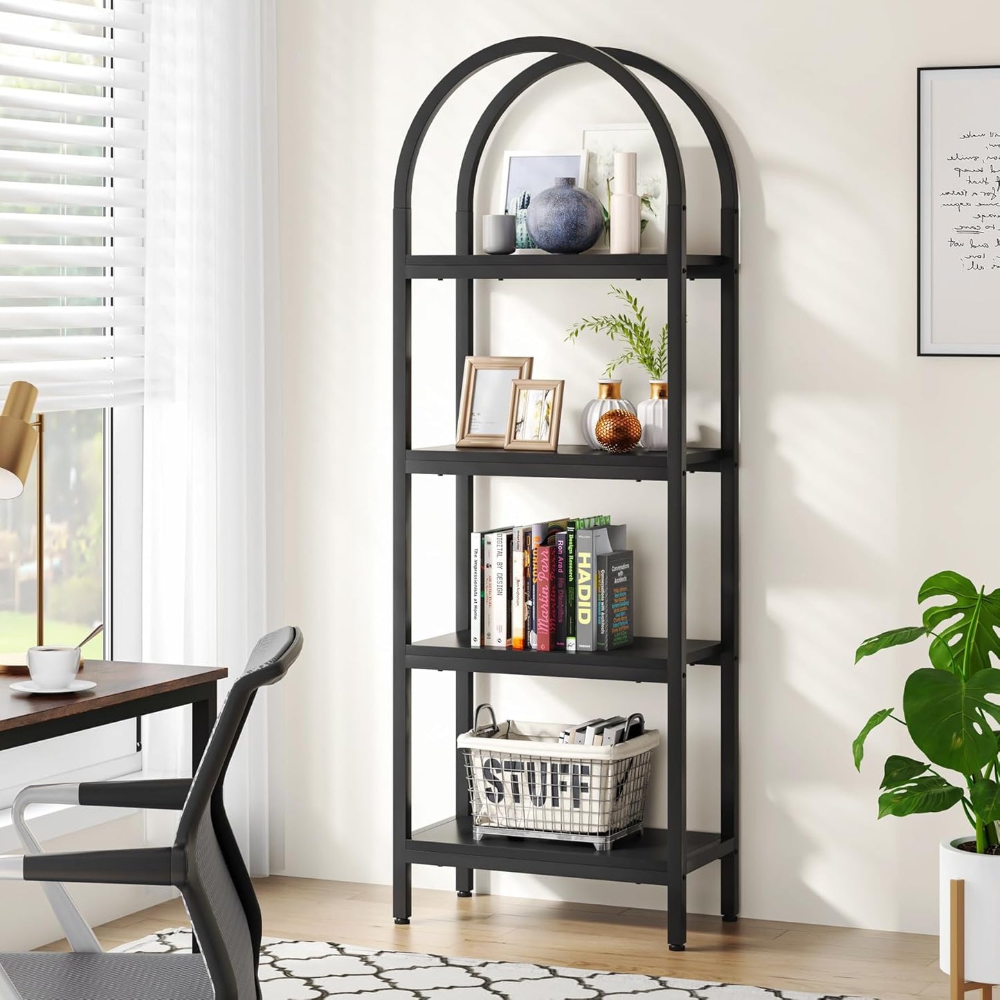 4-Tier Storage Shelves with Metal Frame - Image 3