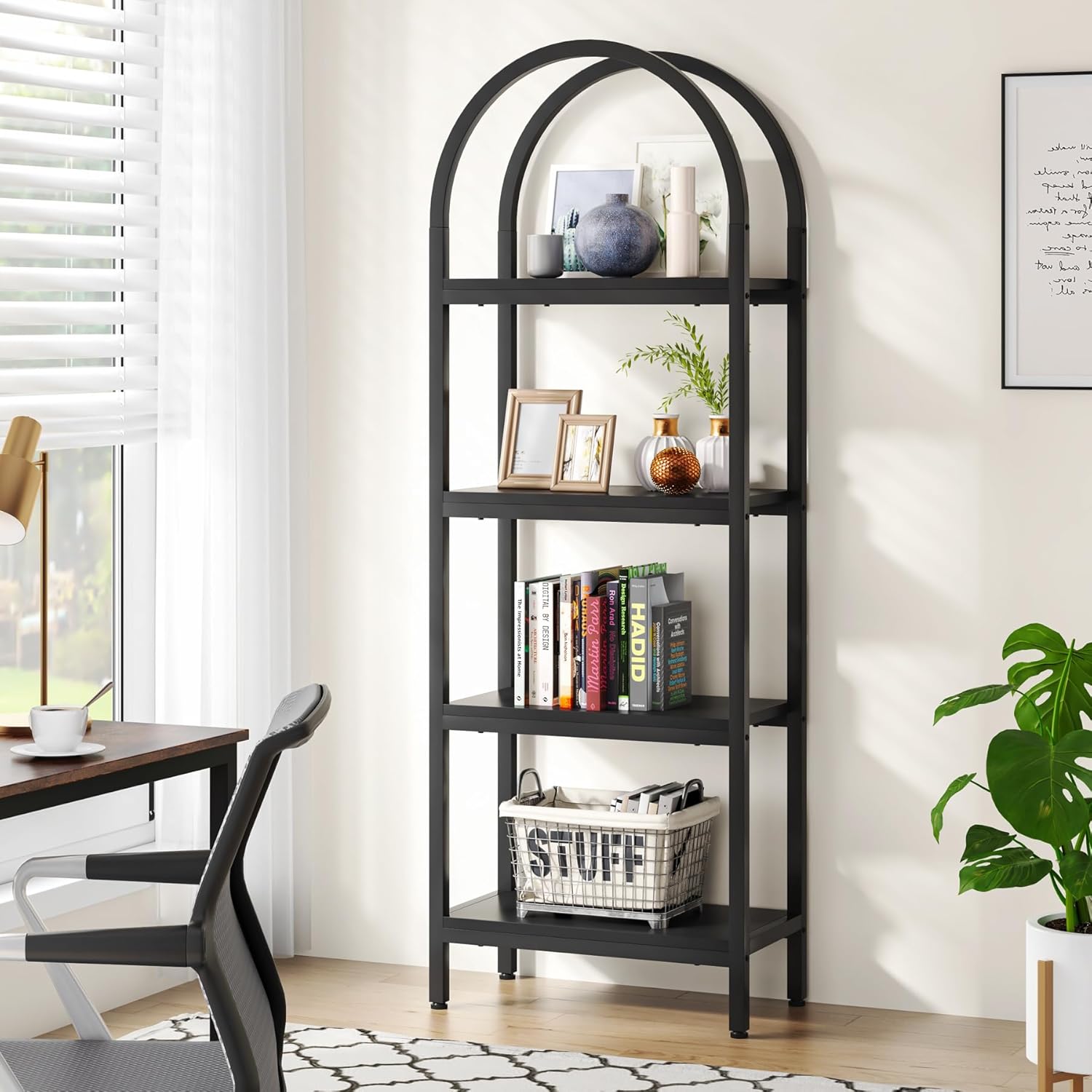 4-Tier Storage Shelves with Metal Frame - Image 3