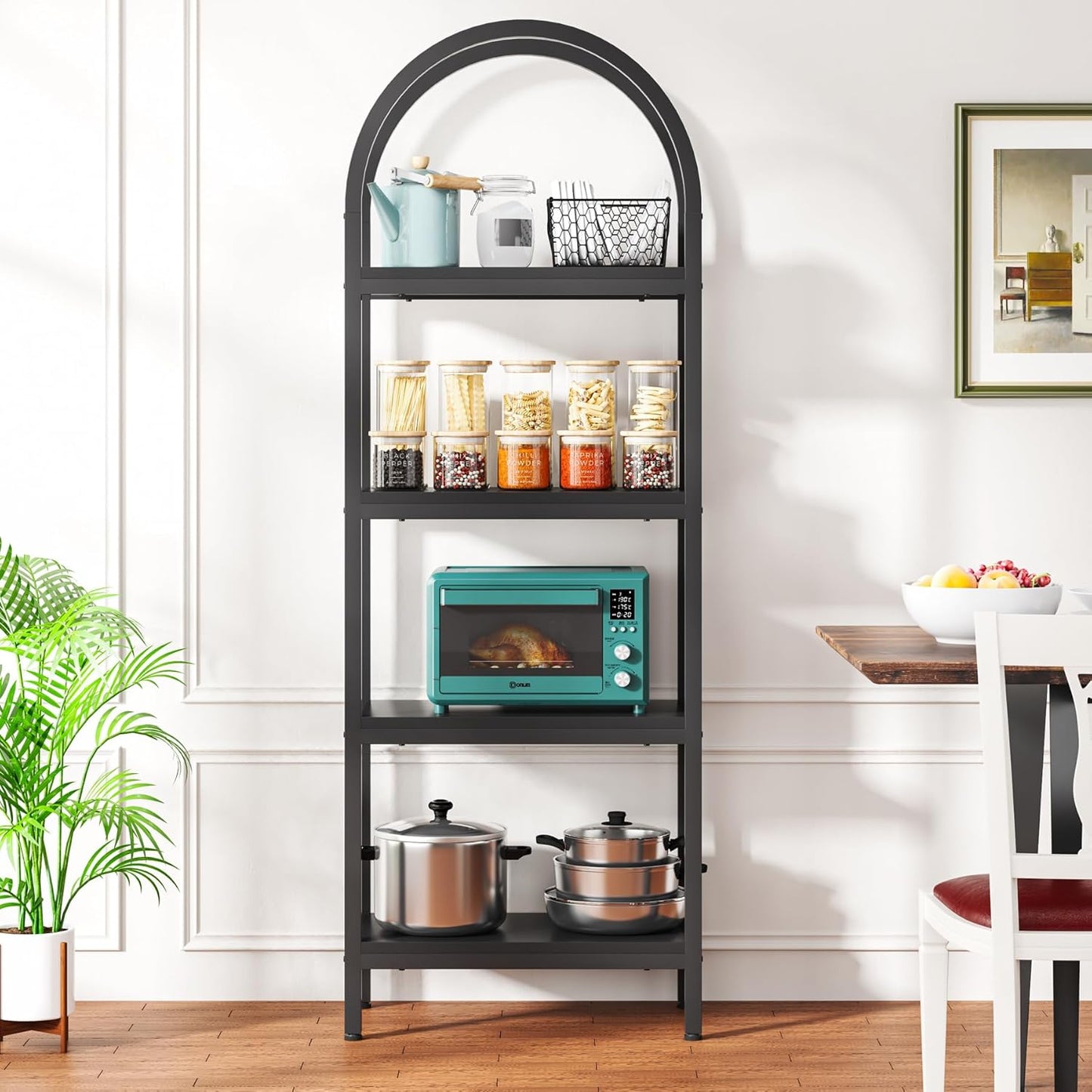 4-Tier Storage Shelves with Metal Frame - Image 4