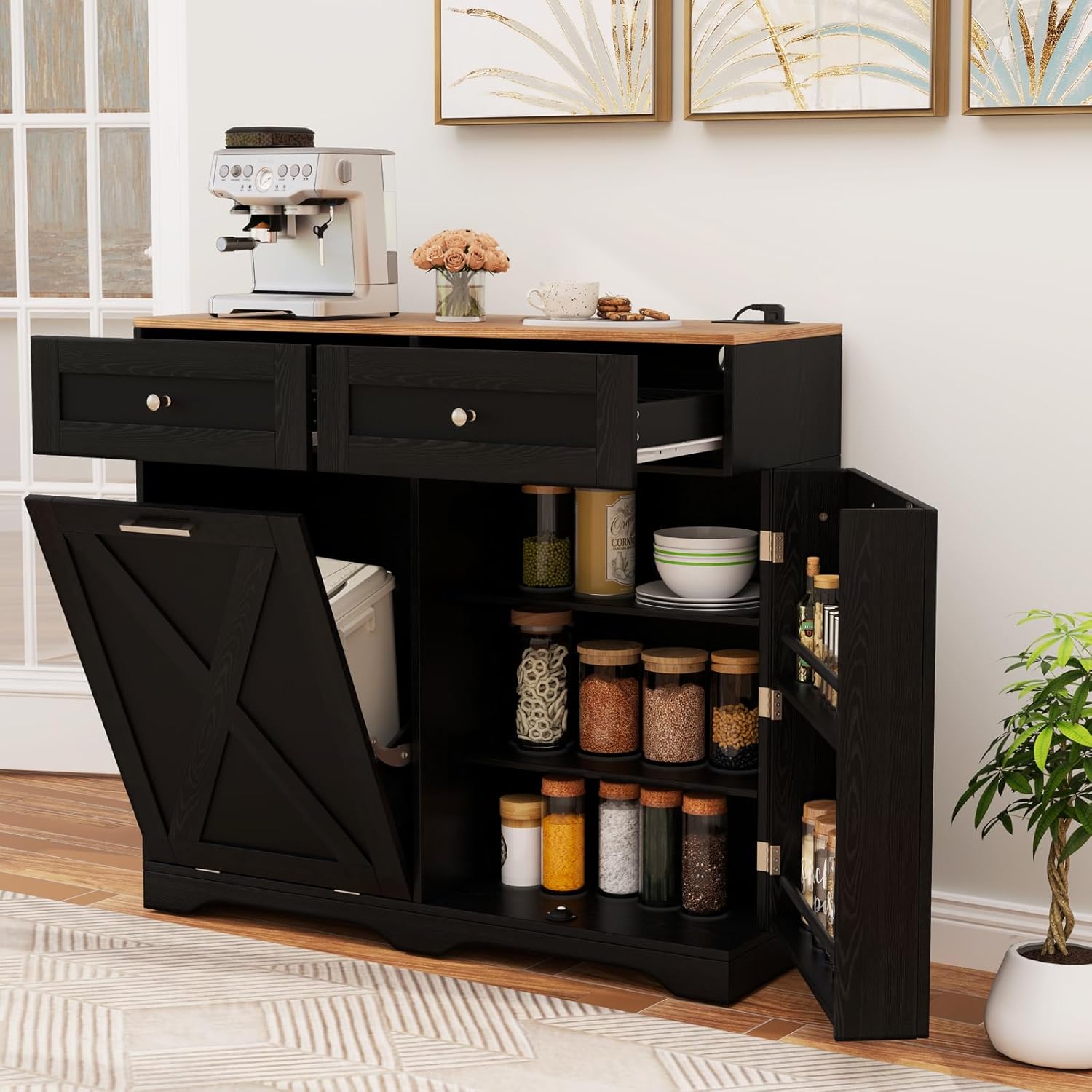 Tilt Out Trash Can Cabinet - Image 9