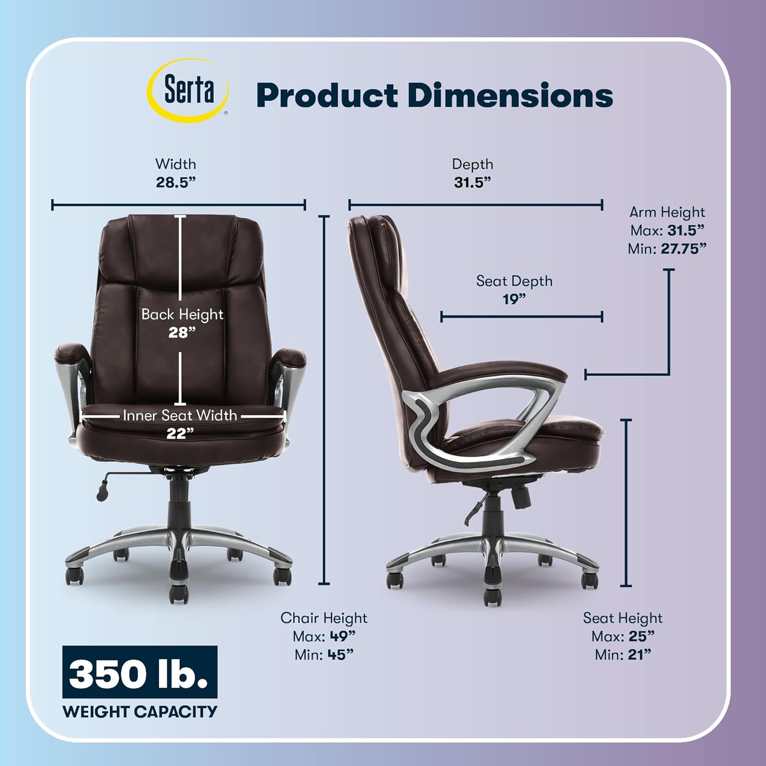 Serta Fairbanks Big and Tall Executive Office Chair - Image 3