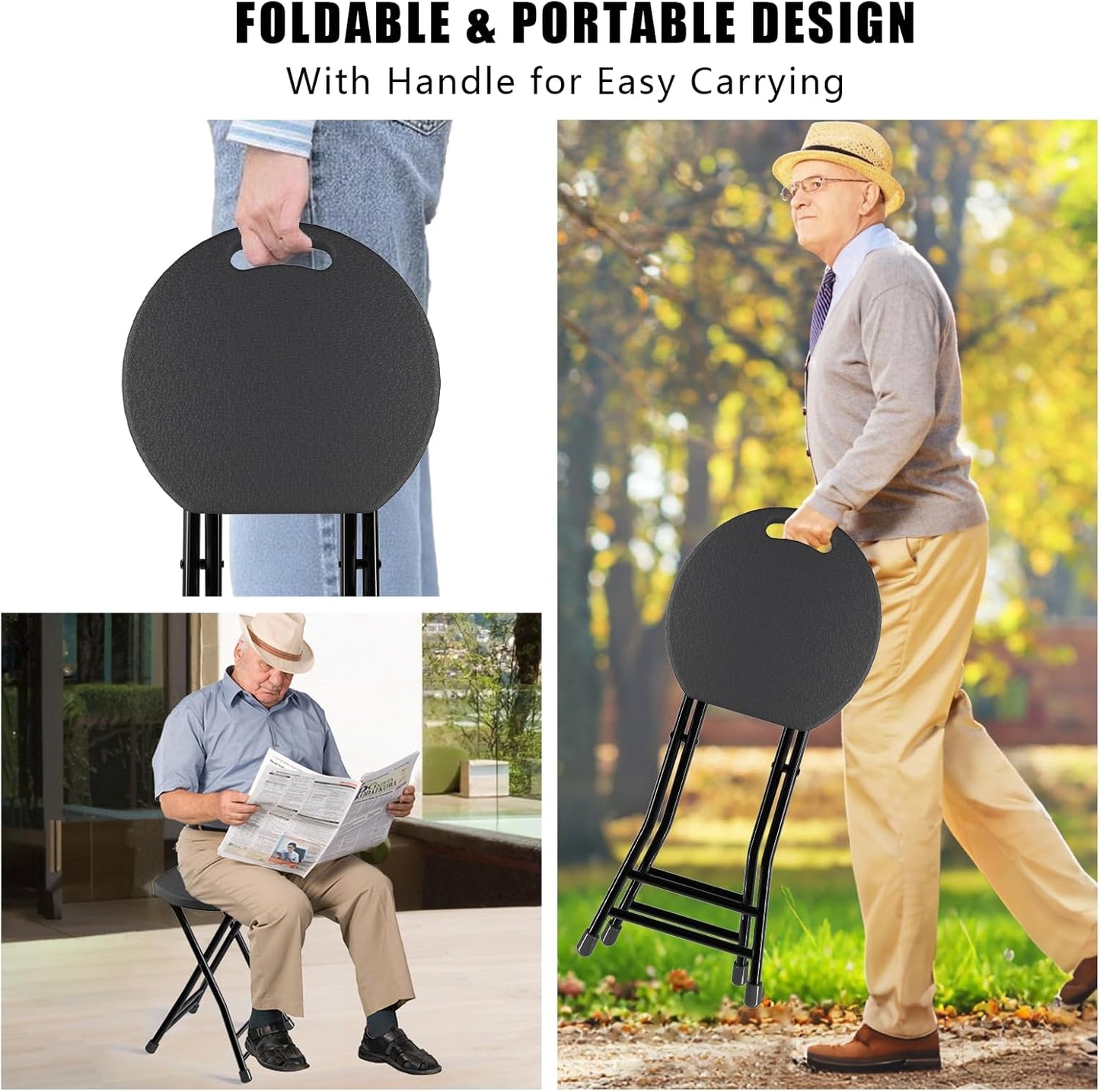 Folding Stool, 18 Inch, Pack of 2 - Image 5