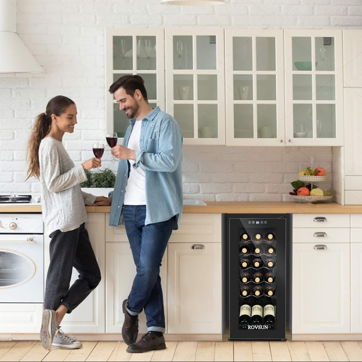 18 Bottle Wine Fridge, Freestanding Compressor Wine Cooler Refrigerator - Image 7