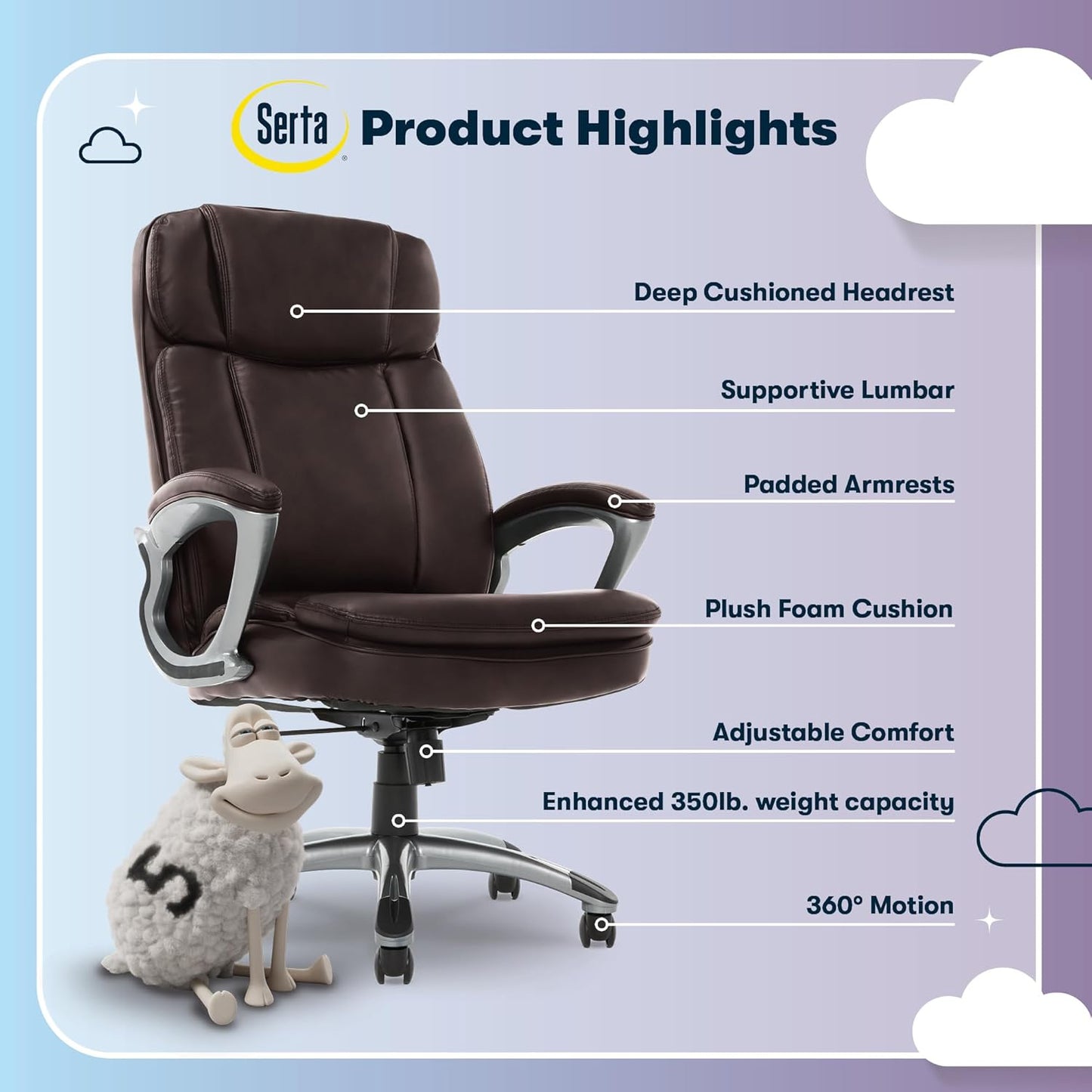 Serta Fairbanks Big and Tall Executive Office Chair - Image 4