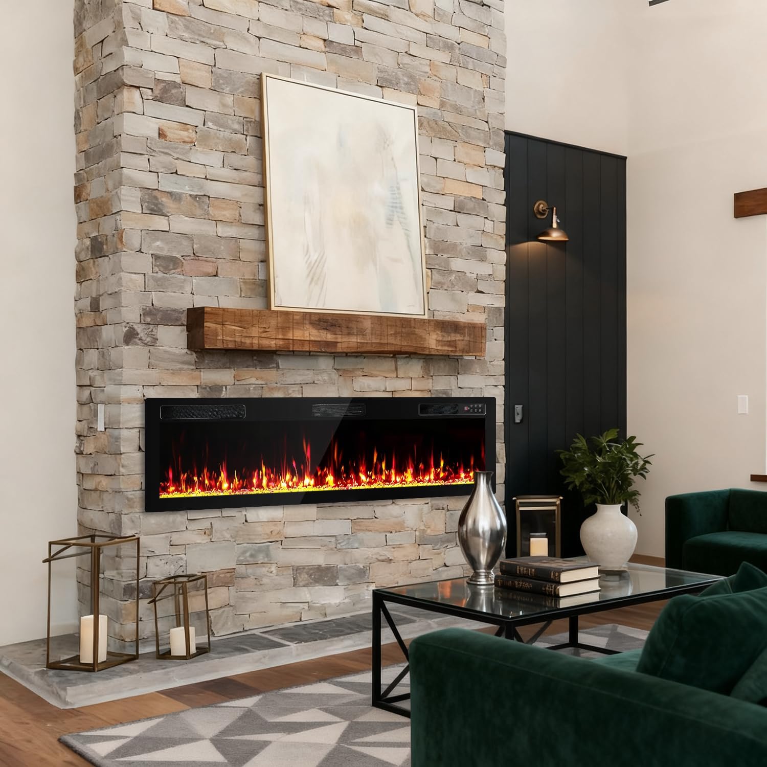 72" Electric Fireplace Narrow Frame & Wide Screen - Image 2