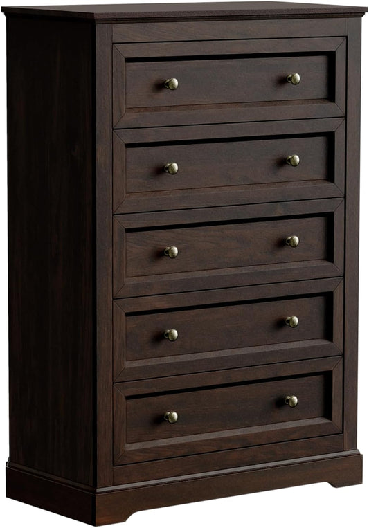 Farmhouse Dresser 5 Drawer (Brown) - Image 1