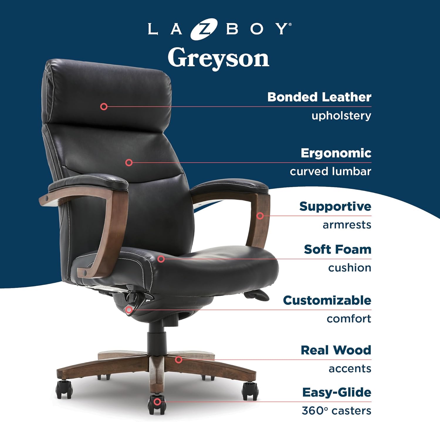 Laz Boy  Greyson Executive Office Chair - Image 4