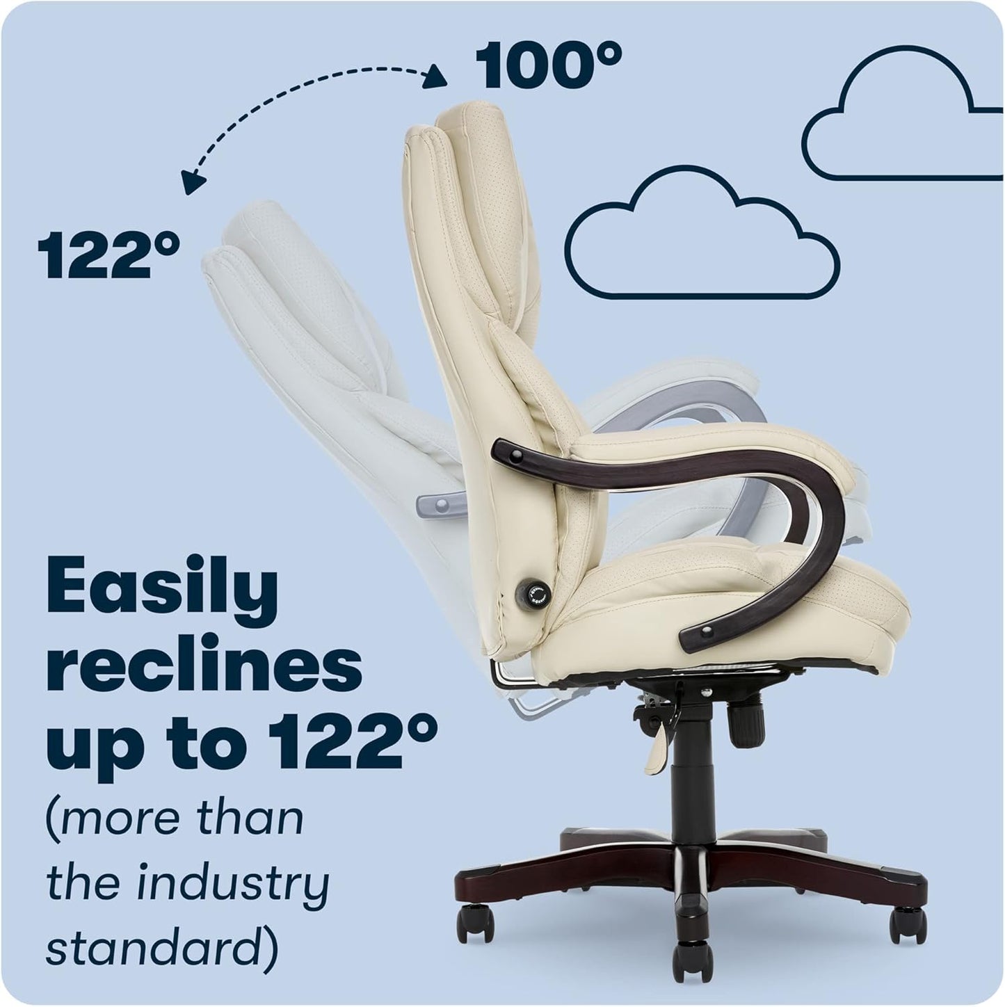 Serta Executive Office Chair - Ivory - Image 4