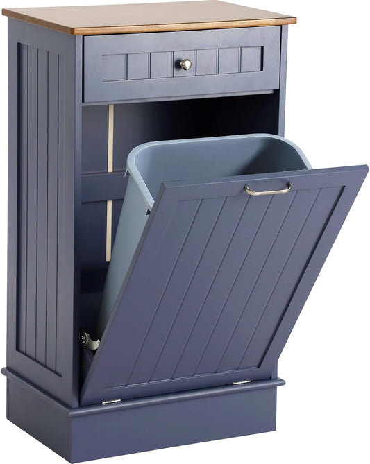  Tilt Out Single Trash Cabinet - HAZE BLUE - Image 1