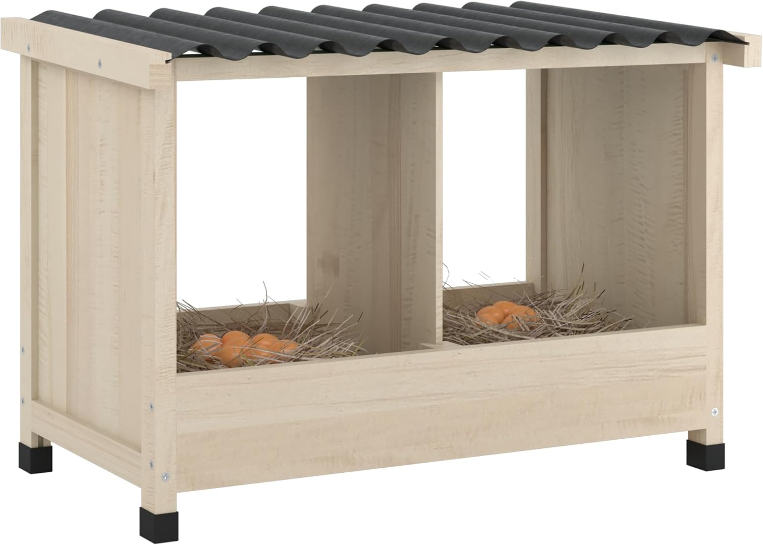Chicken Nesting Box, 2 Holes Wooden Nesting Box - Image 1