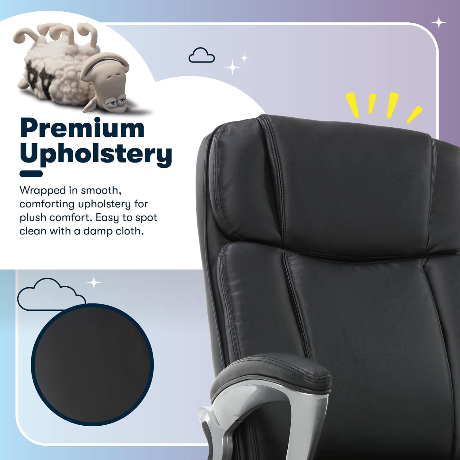 Serta Big and Tall Executive Office Chair - Black - Image 5