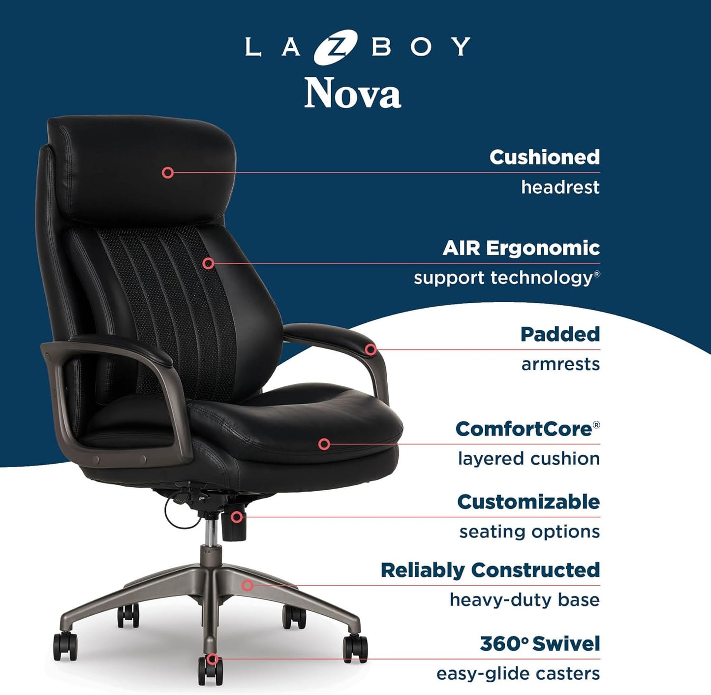 La Z Boy Nova Executive Office Chair - Image 4
