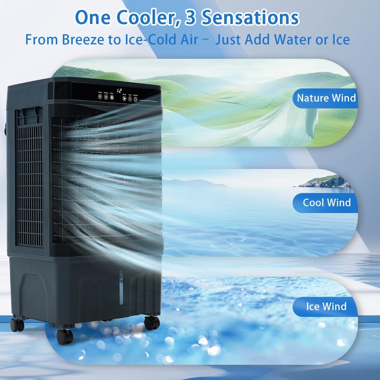 3-IN-1 Portable Evaporative Cooler Air Conditioners - Image 3