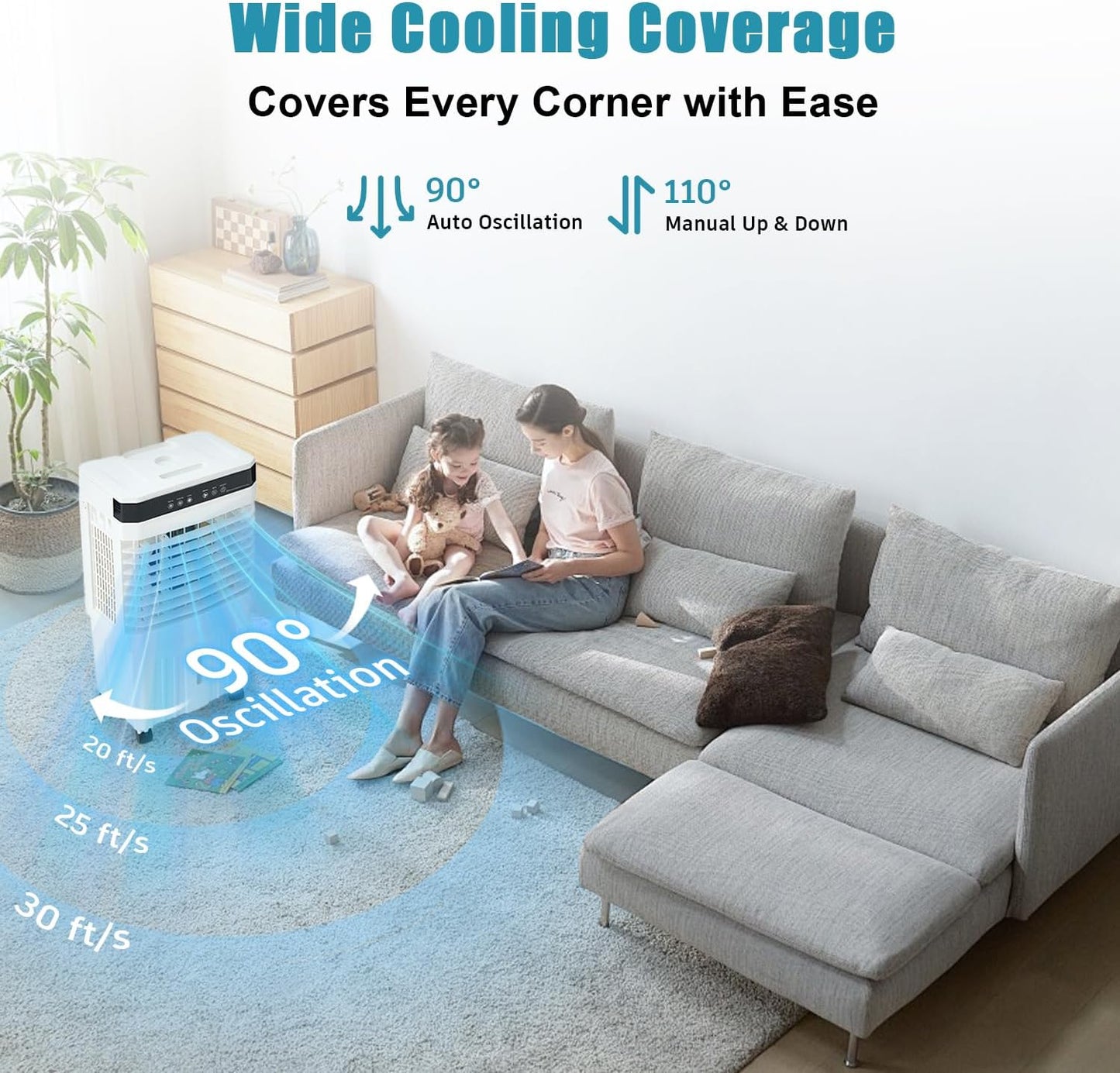 28” Evaporative Air Cooler w/ 3 Gallon Water Tank - Image 4
