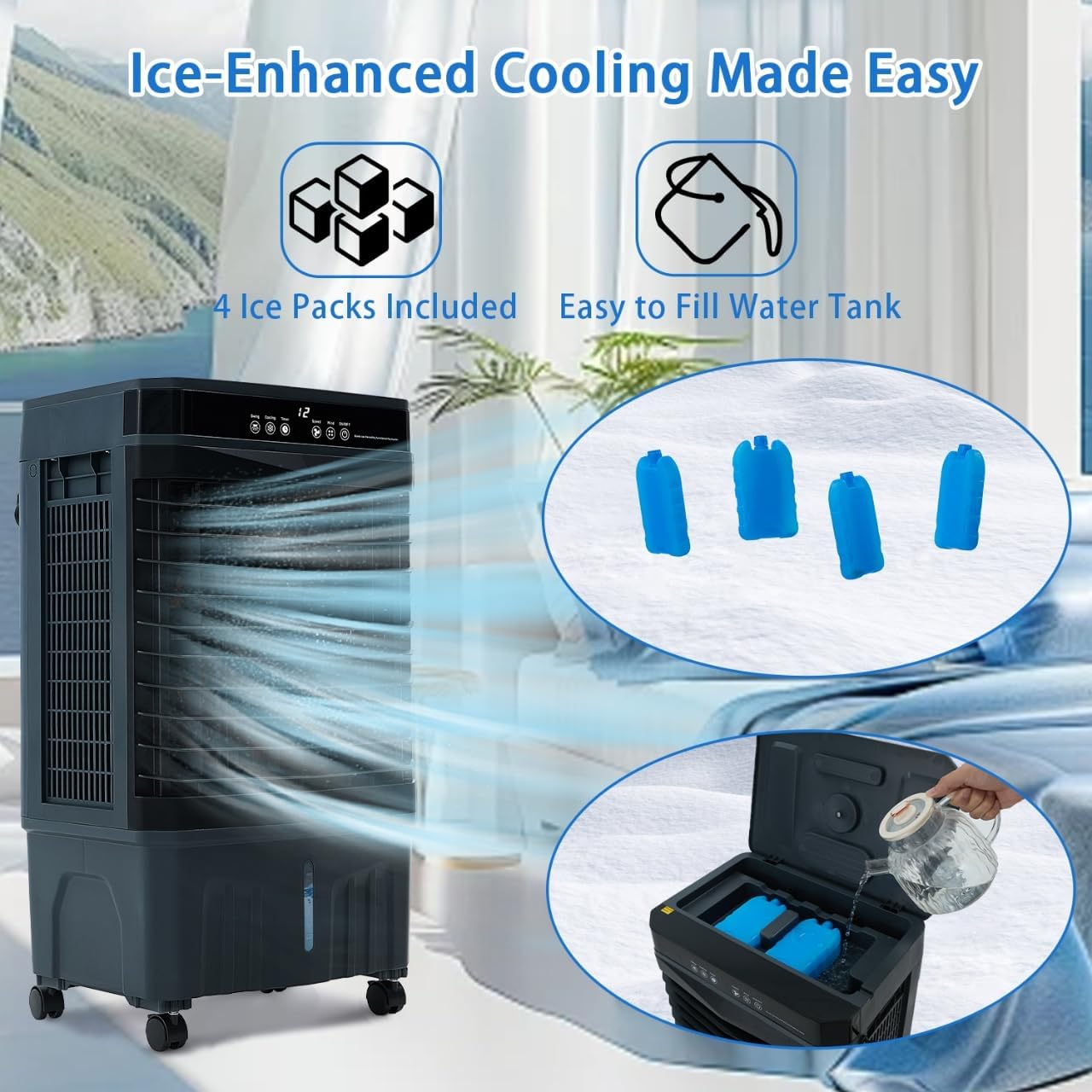 3-IN-1 Portable Evaporative Cooler Air Conditioners - Image 4