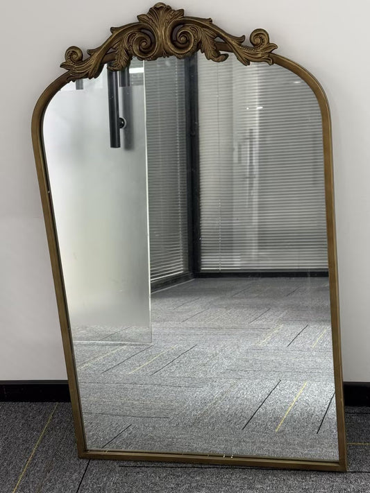 Gold Arched Mirror, Vintage Ornate Baroque Mirror - SIZE MEASURE - Image 1